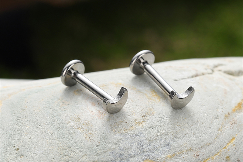 NSPJ Moon Shape Jewelry ASTM F136 Titanium Internally Thread Parts Body