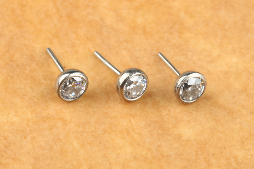 Threadless PIN Piercing Jewelry ASTM F136 Titanium Threadless 3 Opal Zircon Curve Top Parts Body Piercing Jewelry ASTM F136-T17