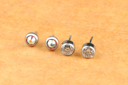Piercing Jewelry ASTM F136 Titanium Threadless Bezel Nipple Barbells Body Piercing Jewelry