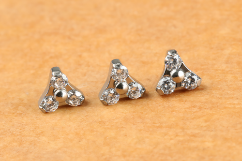 ASTM F136 Titanium Threadless Pushin Opal Zircon Pinn Body Piercing Jewelry
