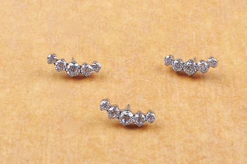 ASTM F136 Titanium Threadless Top Parts Push Pin Labret Body Piercing Jewelry 5pcs Zircon Stone Jewelry -T25