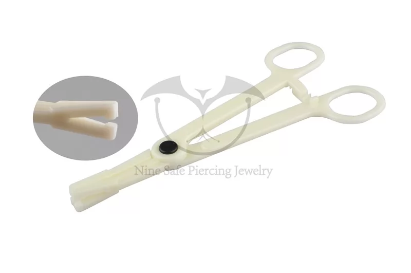 Nine Safe Piercing Disposable Slotted Pennington Forceps PN07