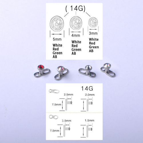 Body Piercing Jewelry Titanium ASTM F136 Lady Dermal Piercing jewelry P002+P011