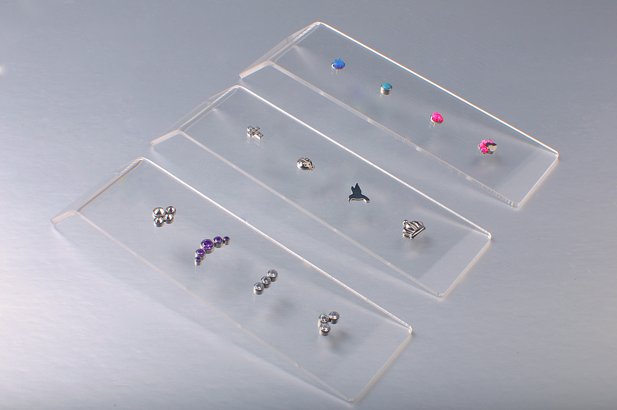 Nine Safe Piercing Jewelry display rack no Logo for 4 Pcs jewelry DIS8