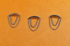 ASTM-F136 titanium Pierced Ear Cuffs Cartilage Earrings Double Layered Tassel Internally thread on Earrings for Women Ladies--P139