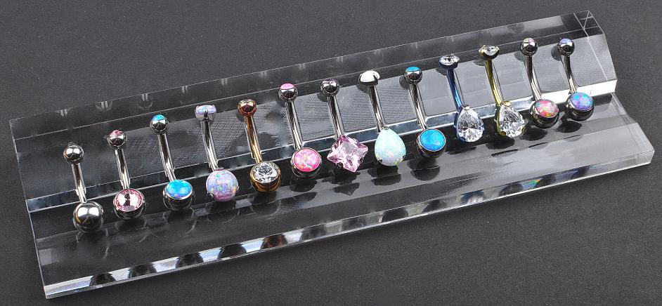 Nine Safe Piercing Jewelry display rack no Logo High Transparent Acrylic for Navel jewelry-- DIS-12