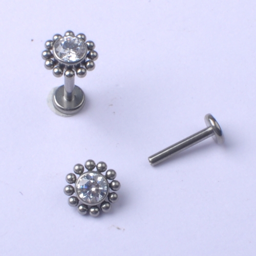 Piercing Jewelry Body Upper Parts Only Piercing ASTMF136 Titanium Zirconia balls -P001 + P019