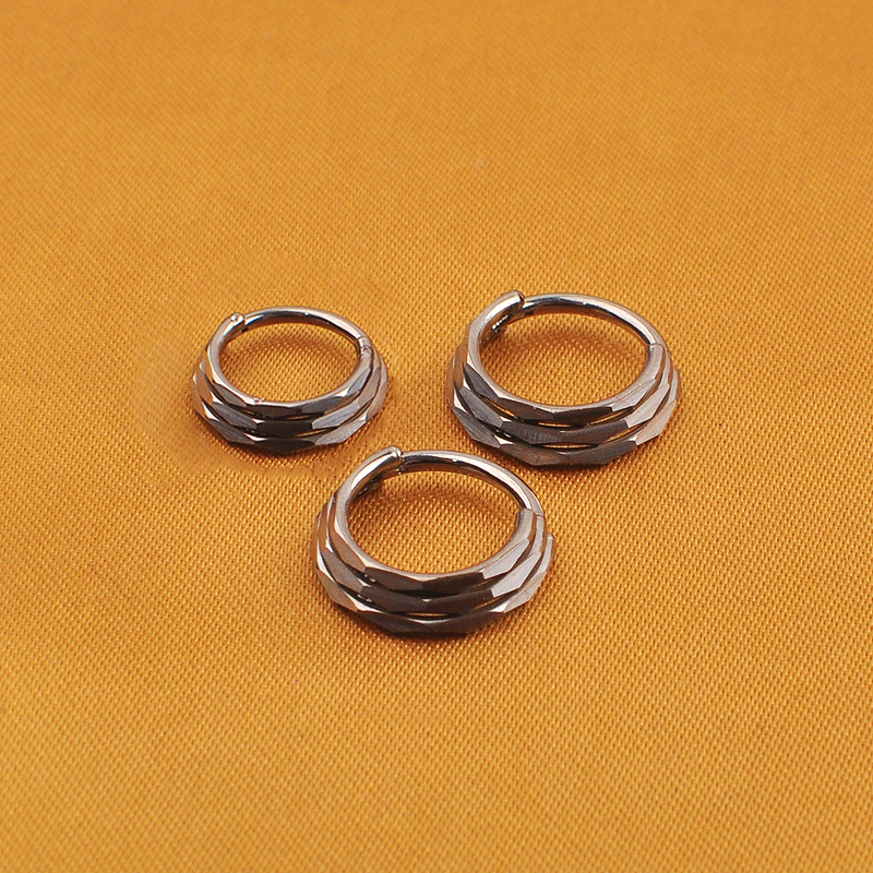 Titanium Finger Rings Minimalist collapse Triple Layer Rings Jewelry Tarnish Free F136 ...